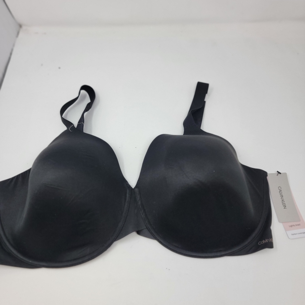 Calvin Klein 42DDD 42F Perfectly Fit Lightly Lined Tshirt Black Bra QF5383